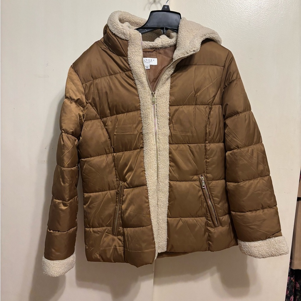 Gold / copper Puffer Jacket with Cream Lining